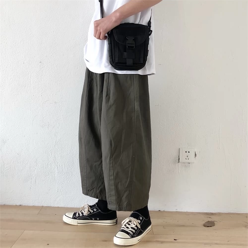 Ретро повседневные брюки подходит для мужчин и женщин, японские штаны, в американском стиле, свободный прямой крой