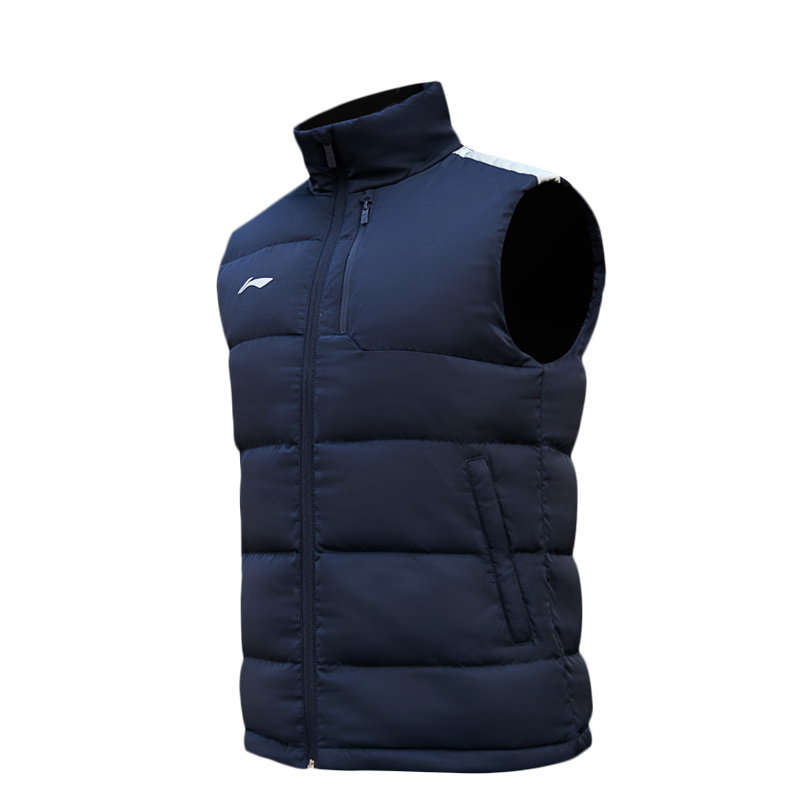 LINING Li Ning mùa đông ấm áp áo vest mỏng cổ áo đào tạo nam quần áo không tay AMRN039 - Áo thể thao ao khoac the thao