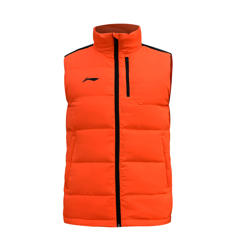LINING Li Ning mùa đông ấm áp áo vest mỏng cổ áo đào tạo nam quần áo không tay AMRN039 - Áo thể thao ao khoac the thao