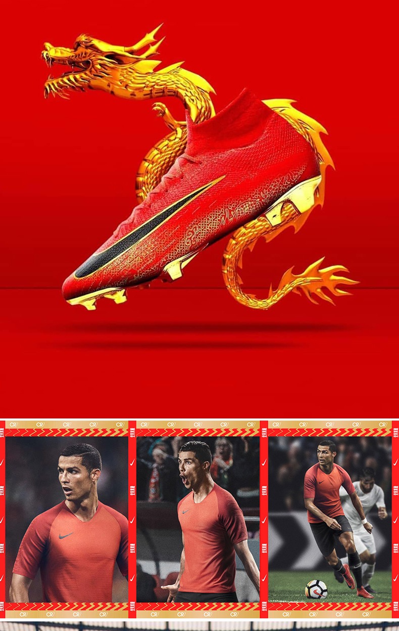 NIKE Nike 2018 Assassin 12 C Ronaldo CR7 AG nail ngắn móng tay cỏ nhân tạo giày bóng đá nam AQ0336 giày đá bóng mizuno