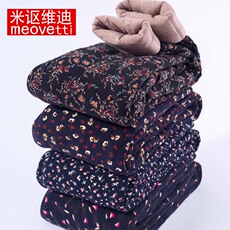 Одежда для дам 妈妈棉裤女秋冬高腰蚕丝加厚保暖裤外穿大码花棉裤中老年女装裤子