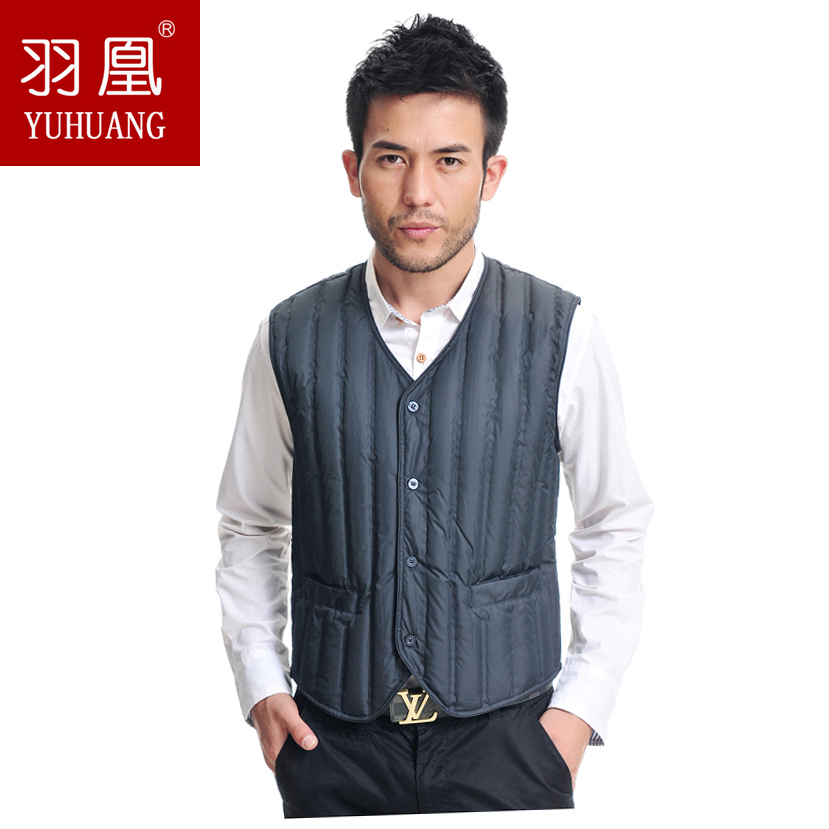 Yuhuang middle-aged and old winter seamless down vest men's duck down vest warm down underwear top waistband