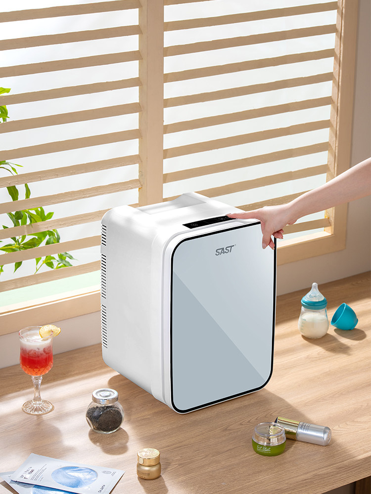 Sast Mini Refrigerator for Freezing and Refrigeration, Suitable for Car, Home, Dormitory, Cosmetics, Facial Masks, Preservation, Rental Housing, and Milk Storage