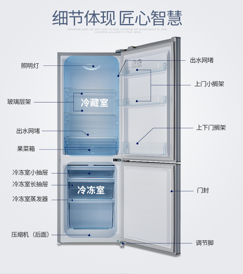 Ronshen / Rongsheng BCD-172D11D Tủ lạnh cửa đôi Hộ gia đình nhỏ Hai cửa Cửa đôi tiết kiệm năng lượng Rongsheng nhiệt độ ngăn mát tủ lạnh