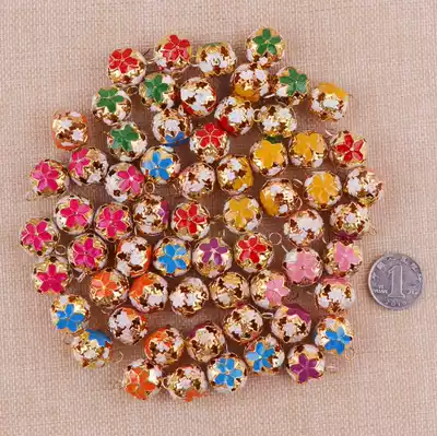 1 Lin Fang 2G color small Bell 18MM hollow flower ball metal wind chimes hand made accessories