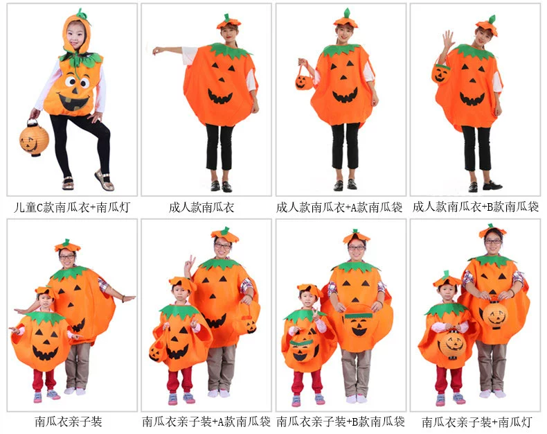 1Halloween Lễ Hội Ma Trình Diễn Trang Phục Bí Ngô Quần Áo Bí Ngô Túi Mũ Bí Ngô Quần Áo Phù Hợp Với