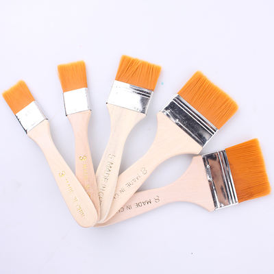 1. Painting nylon plate brush, long-handled brush, hard-bristled brush, art supplies, painting brush, bristle brush, paint brush, background brush