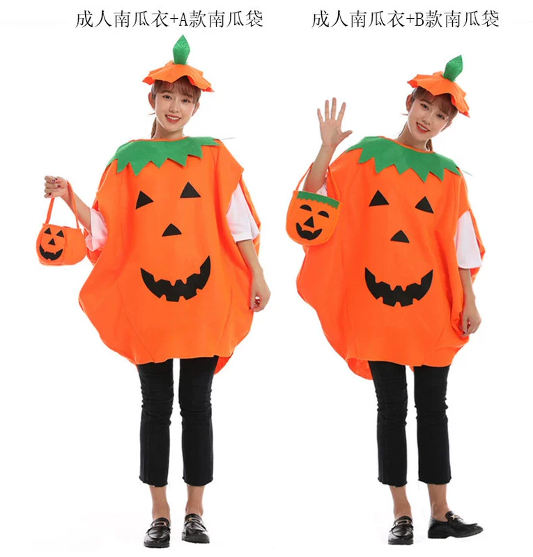 1Halloween Lễ Hội Ma Trình Diễn Trang Phục Bí Ngô Quần Áo Bí Ngô Túi Mũ Bí Ngô Quần Áo Phù Hợp Với