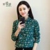 Áo sơ mi tay dài màu 2018 xuân mới Han Fan áo rời đáy áo cotton nhỏ hoa nữ áo voan đẹp Mùa xuân