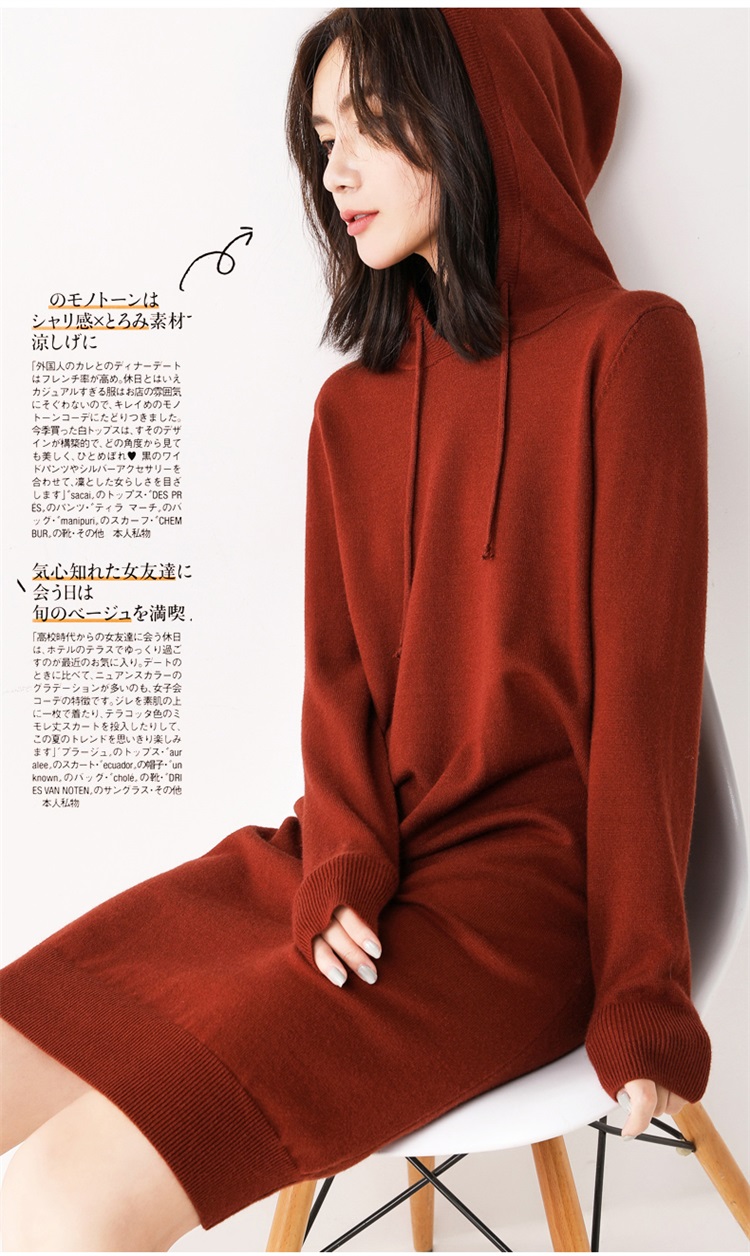 Áo sơ mi nữ lưới đỏ nguyên bản đơn giản áo len trùm đầu nữ 2018 mới áo len hoodie váy dài áo len - Áo len áo len nữ đẹp