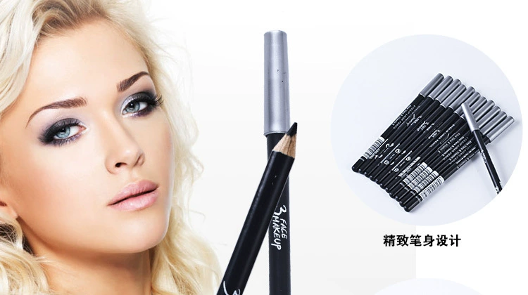 3FACEMAKEUP / nghệ sĩ trang điểm toàn cầu mặt thứ ba đặc biệt bút kẻ mắt màu đen carbon sử dụng kép eyeliner bị khô