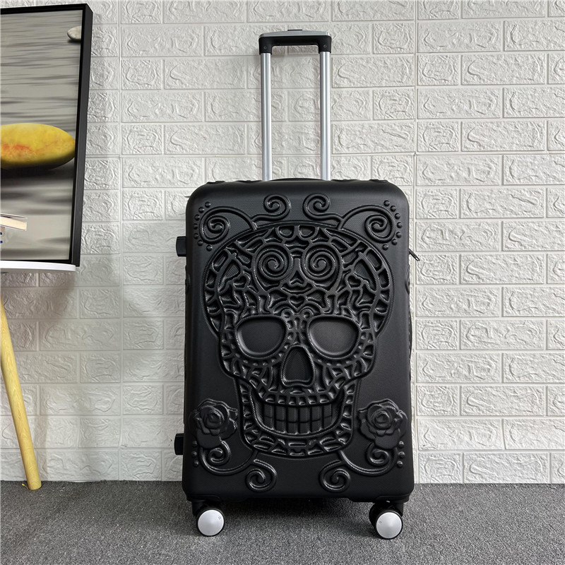 UK It Personality Pop Element Punk Craze Skull Head Suitcase 20 Inch Tide Check-in Box Customs Lock
