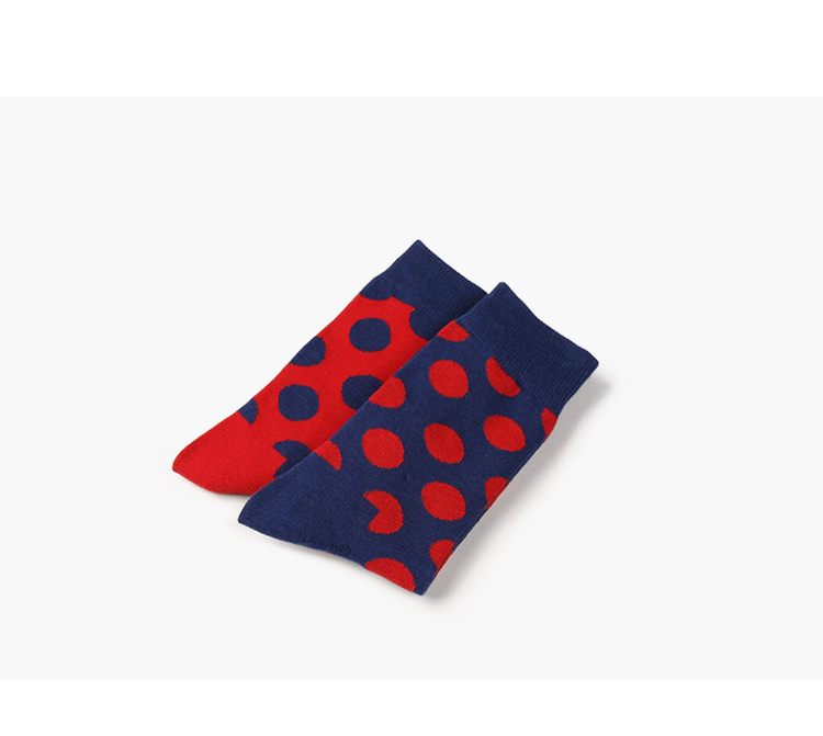Đầy đủ 4 đôi vớ thủy triều của phụ nữ màu điểm chấm sóng lớn trong vớ cotton ống dài mùa thu và vớ mùa đông vớ cá tính vớ nữ