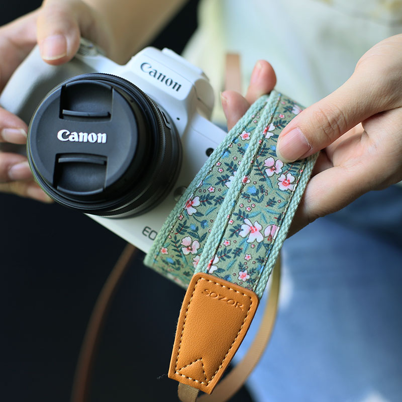 Fresh Broken Flowers camera shoulder strap Shoulder Bag single shoulder inclined satchel GX9 hanging single eye 200D micro single eye camera M50M6