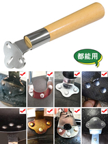Anti-scalding wok handle universal horse spoon pot handle iron pot handle wok handle anti-scalding solid wood
