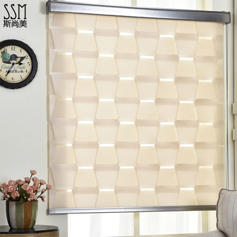 Korean modern square soft gauze curtain finished roller blinds bedroom living room full blackout custom