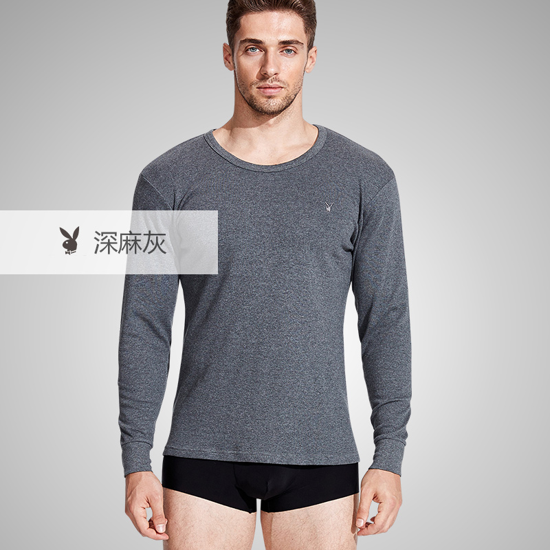 Playboy mens đồ lót ấm áp mùa thu áo khoác cotton mỏng bông trẻ áo len tròn nền tảng cổ áo bông mùa thu / mùa đông.