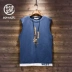 Áo vest nam mùa hè 2019 mới không tay xu hướng áo thun xuồng Hàn Quốc phiên bản chữ in hoa cotton trẻ trung - Áo vest cotton vest trung niên Áo vest cotton