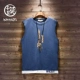 Áo vest nam mùa hè 2019 mới không tay xu hướng áo thun xuồng Hàn Quốc phiên bản chữ in hoa cotton trẻ trung - Áo vest cotton vest trung niên