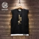 Áo vest nam mùa hè 2019 mới không tay xu hướng áo thun xuồng Hàn Quốc phiên bản chữ in hoa cotton trẻ trung - Áo vest cotton vest trung niên