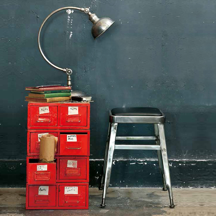 Rice storage DULTON low stool Metal square stool