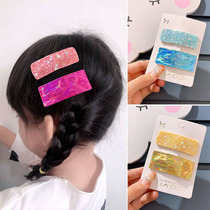 2021 summer new childrens broken hair bbclip girl decoration edge clip laser worship clip baby headgear