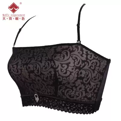 Natural color beauty back underwear women without rims anti-light thin bandeau thin shoulder strap no trace sexy lace little cutie