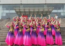 New minority children dance to serve in Xinjiangs grand pendulum skirt Uyghur girls stage performance clothing