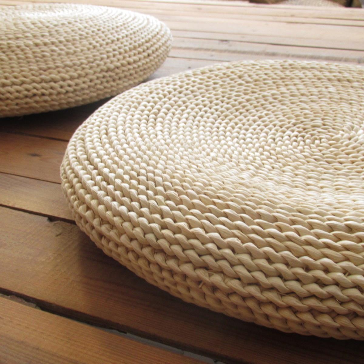 Straw round cushion Green plant worship pad Pu grass Rattan grass Japanese Futon Bedroom single bunk Portable cushion