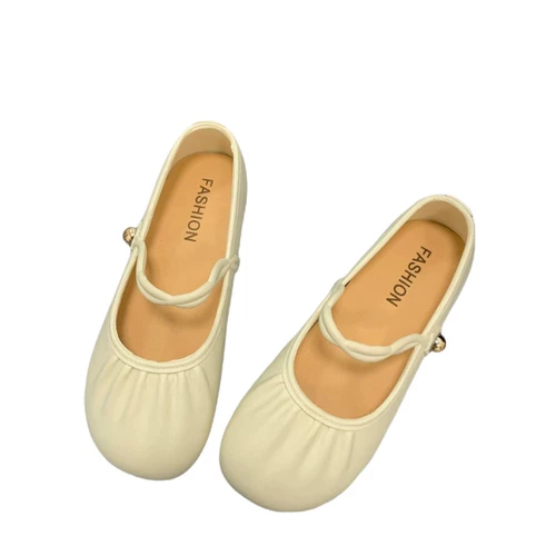 Женские туфли на плоской подошве, новинка 2025 года, осенние и осенние нежные стильные бабушкины туфли с неглубоким горлышком и мягкой подошвой, туфли Мэри Джейн, туфли в горошек