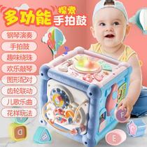 Early education box polyhedral educational toy baby 0 to 1 year old six-sided volume wood shape matching six-sided box baby