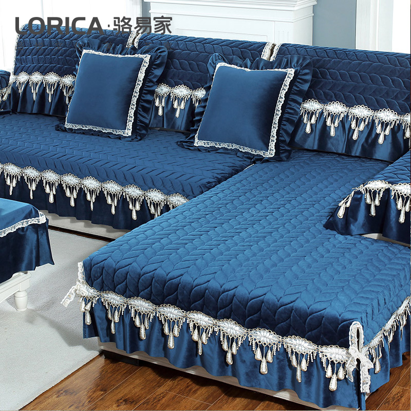 LORICCA European-style plush sofa cushion universal home sofa cover winter thickened cushion non-slip cover cloth