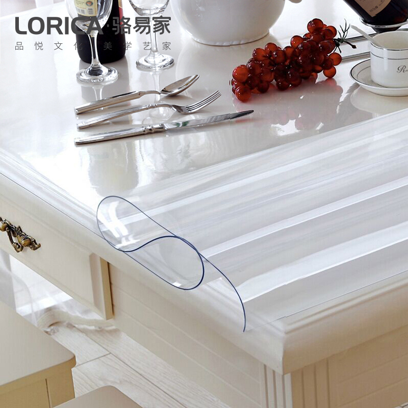 Luo Yi's new Chinese style transparent table cloth soft glass table cushion tea table PVC waterproof anti-oil and anti-burn and heat insulation