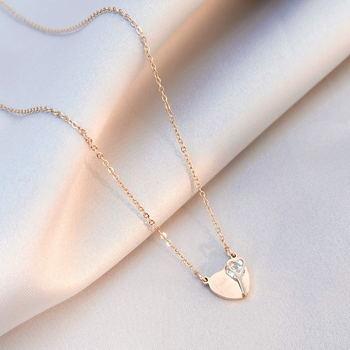 Ожерелье из нержавеющей стали, подвеска, цепочка до ключиц, аксессуар, 2021 года, в корейском стиле, простой и элегантный дизайн