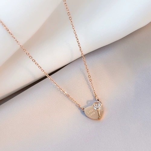 Ожерелье из нержавеющей стали, подвеска, цепочка до ключиц, аксессуар, 2021 года, в корейском стиле, простой и элегантный дизайн