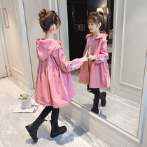 Girl Coats Spring Autumn 2022 New Ocean Gas Nets Red Childrens Weathers Girls Plus Cotton Princess Blouses Winter