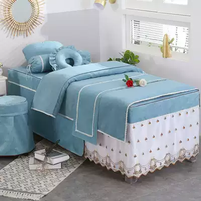 Beauty bedspread four-piece beauty salon special massage media bedspread SPA fumigation shampoo bedspread can be customized