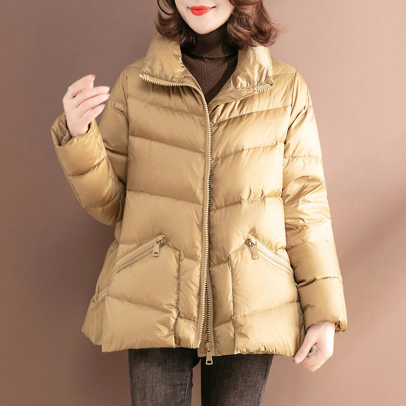 Down Jacket Woman 2021 Winter New Korean Version Thickened White Duck Suede Fashion Bracelet Small collar Little Subwinter