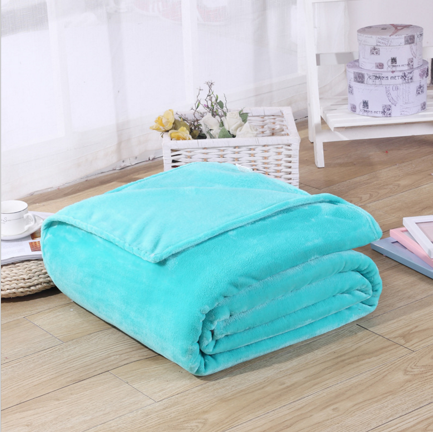 Đồng bằng san hô fleece flannel luật thường nhung màu rắn chăn chăn nhỏ điều hòa không khí chăn