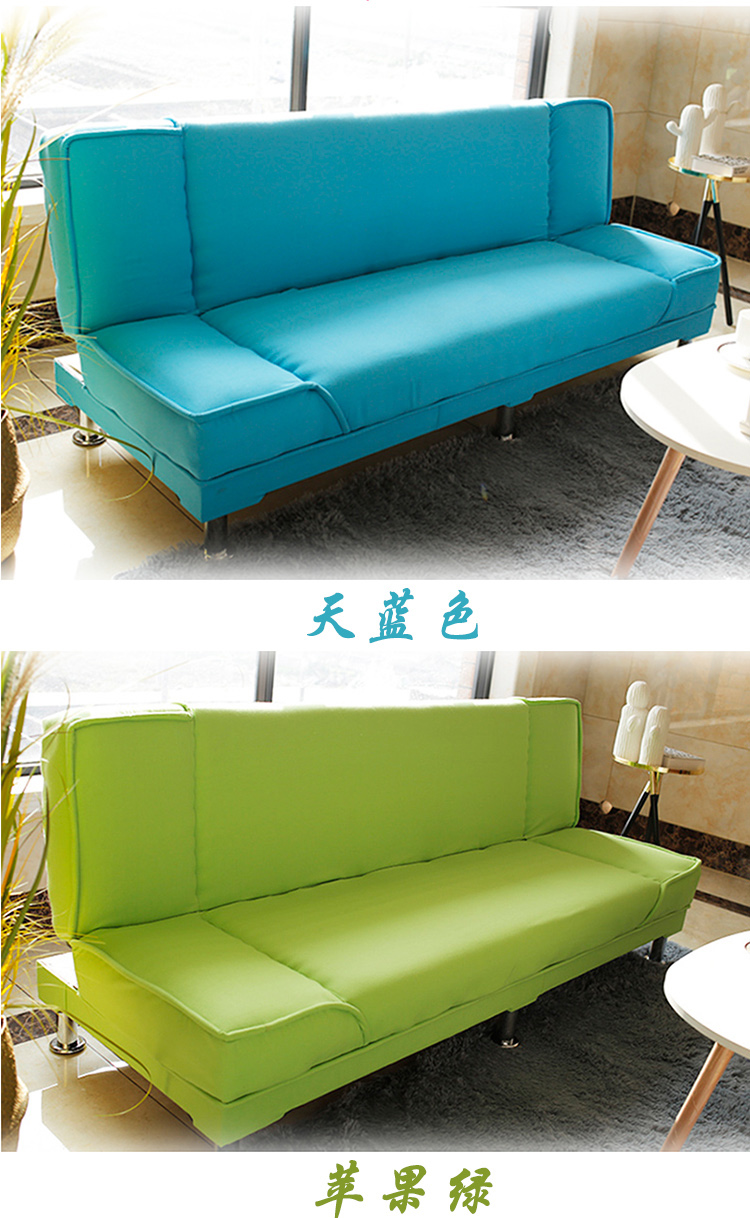 Các kép sử dụng mới có thể gập lại giường sofa thuê căn hộ nhỏ đơn hoặc kép đa chức năng phòng khách đơn giản sofa vải - Ghế sô pha ghế sofa gỗ