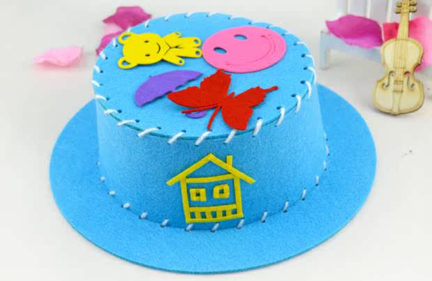 Trẻ em sáng tạo DIY mũ làm bằng tay vật liệu không dệt gói mẫu giáo mẫu giáo lớp trẻ đẹp đồ chơi trẻ em thông minh