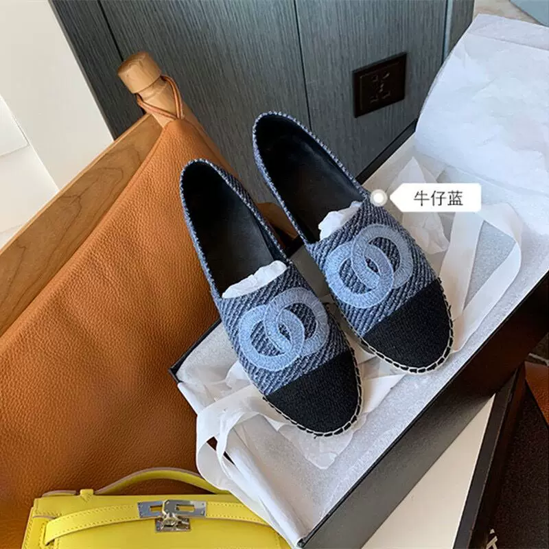 Ст straw universal loafers, Hong Kong, Chanel style, genuine leather