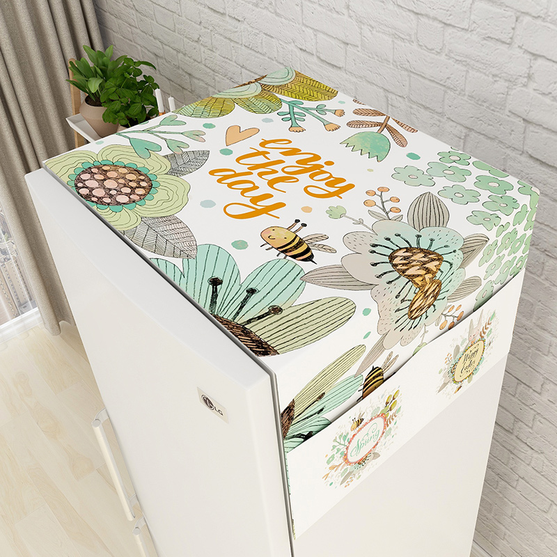 Fabric refrigerator cover cloth Single and double door freezer dust cover Drum washing machine cover towel Open door cover towel