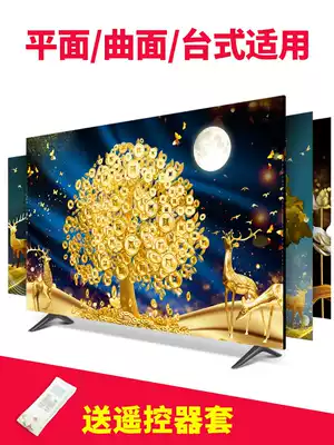 TV dust cover cover home TV towel gold Chinese modern lotus decoration LCD wall hanging bed buns