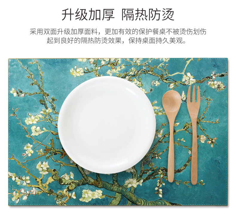 Vải cotton linen placemat phong cách Nhật Bản cách nhiệt pad hình chữ nhật phong cách Châu Âu Mỹ dày bảng mat tấm chống thấm nước đệm