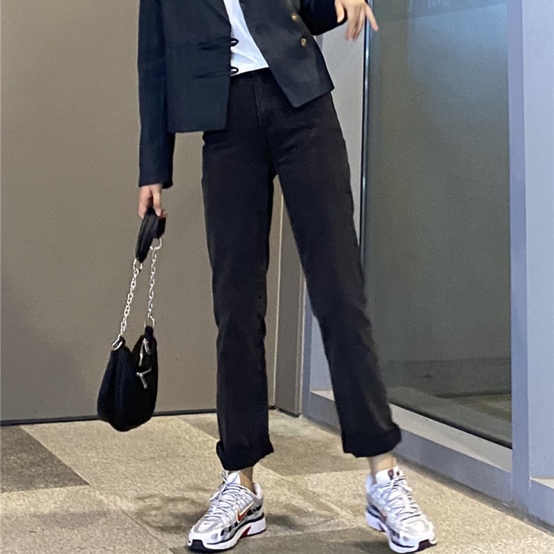 THREE12 Fall New High-Rise Straight-Leg Jeans For Women