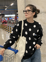 THREE12 black-and-white dot sweater