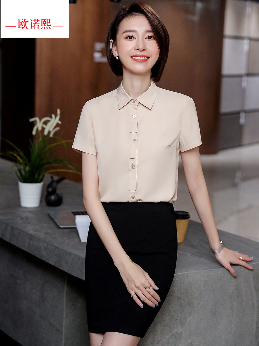 Summer white shirt short sleeve suit female office teacher office dress interview dignified atmospheric work clothes OL