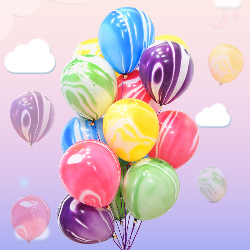 Picnic balloon Agate clouds Wedding wedding wedding room decoration Children's birthday party decoration thickened balloon