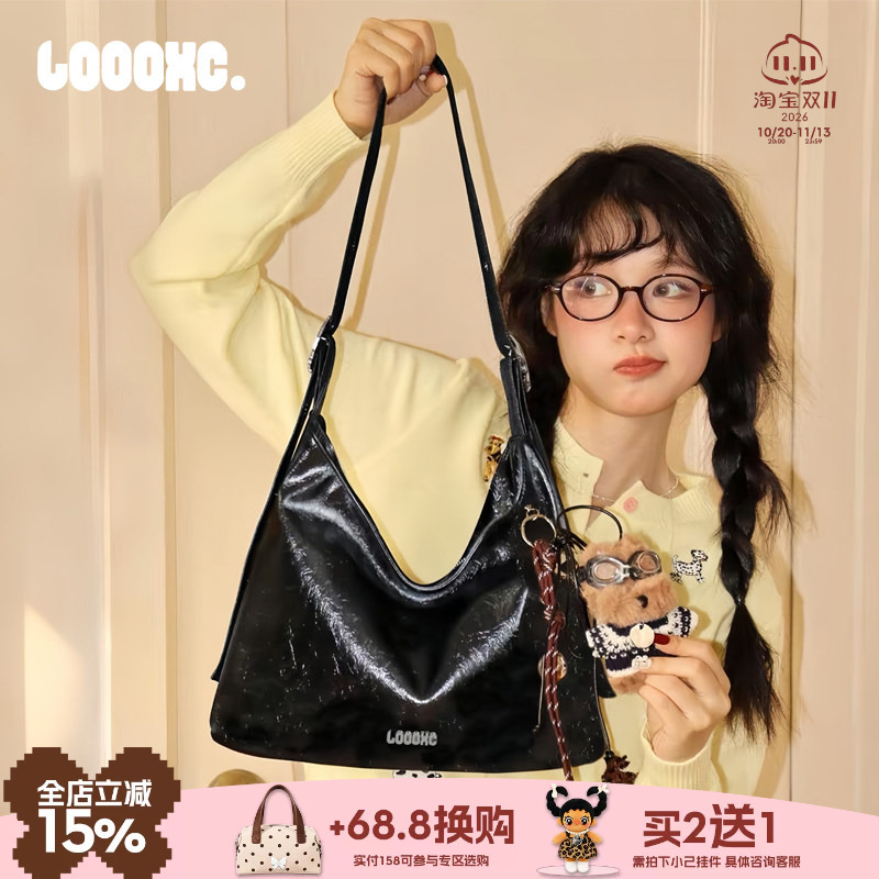 Lu Xiaochuan's "Puppy Hobo Bag" Versatile Tote Bag for Women, Large Capacity, Suitable for Commuting, Casual, Lightweight, Single Shoulder Crossbody Bag